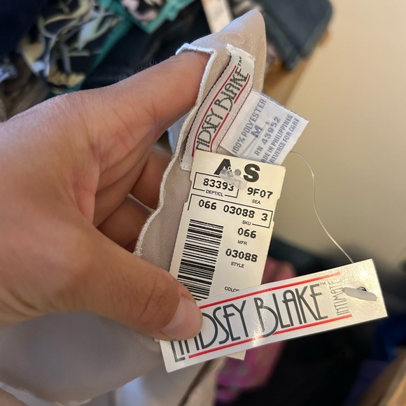 Nwt Lindsey Blake Vintage Tan Satin Embroidered Camisole Top - Picture 3 of 4